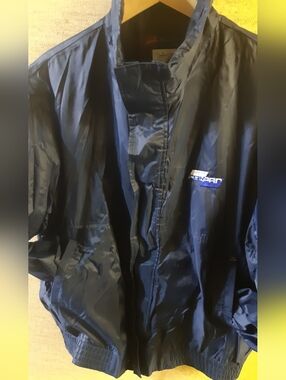 Lot Of 3 Men's Navy Lightweight Windbreaker Jacket Size Medium  Canpar Work Logo